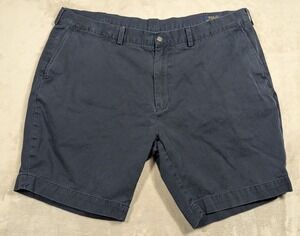 Polo Ralph Lauren Mens 42 Classic Fit 9 Chino Shorts Faded Navy Blue Flat Front